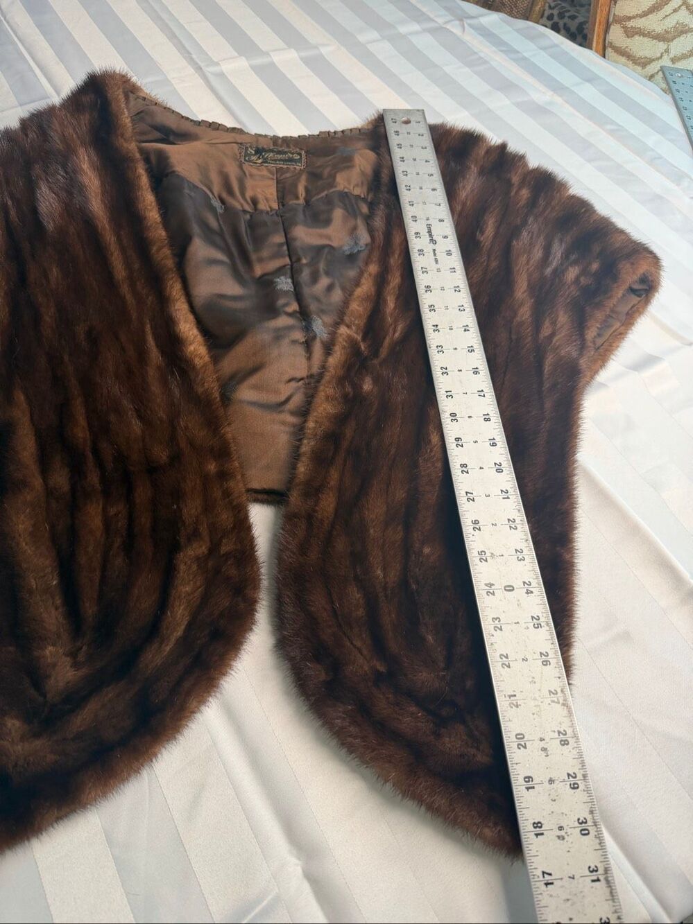 A. Shapiro Vintage Brown Real Fur Cape Stole Wrap Philadelphia One Size - Picture 6 of 13
